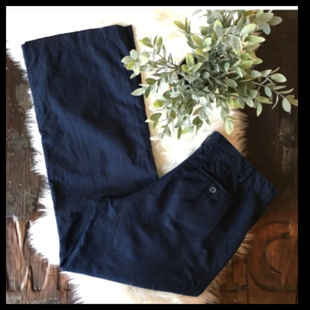 Banana Republic Navy Blue Linen Cotton Trousers Size W30●